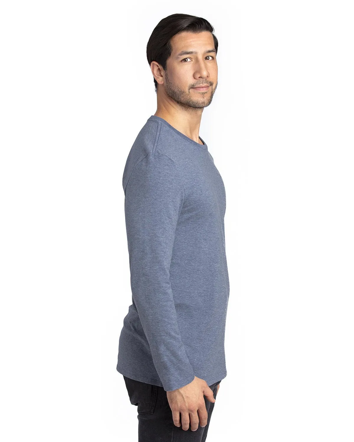 100LS-Threadfast Apparel-NAVY HEATHER