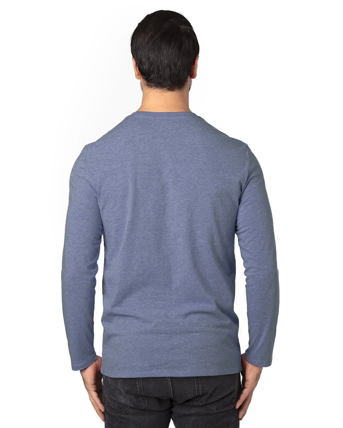 100LS-Threadfast Apparel-NAVY HEATHER