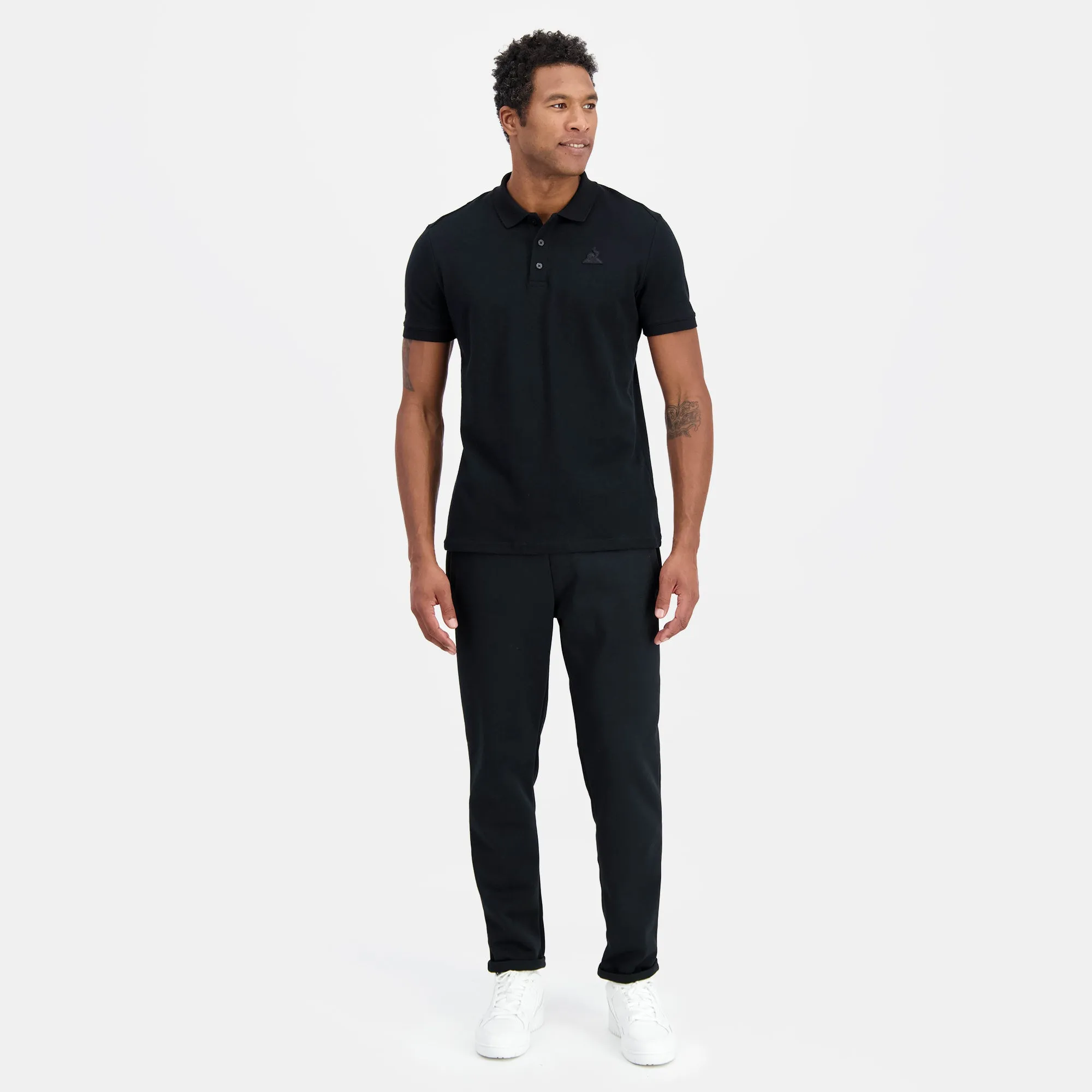 2410410-ESS T/T Polo SS N°1 M black | Polo Homme en jersey piqué coton