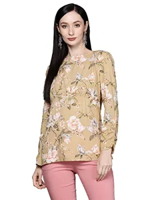 Aarke Ritu Kumar Green Floral Print Top