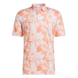 adidas Golf Floral Polo - Coral Fusion/Pantone/White