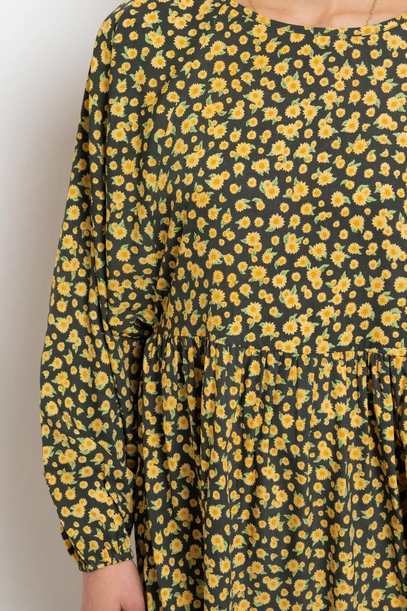 Alexis Sunflower Mini Smock Dress