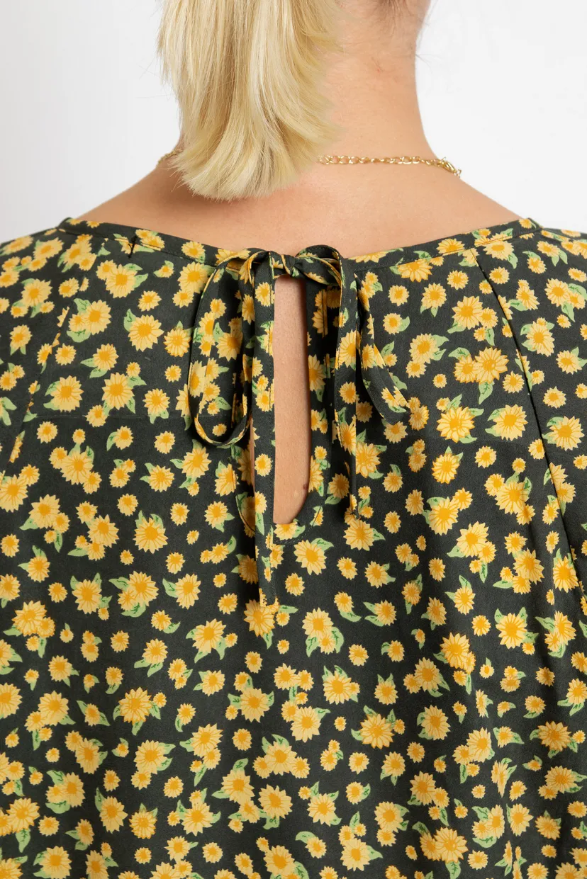 Alexis Sunflower Mini Smock Dress