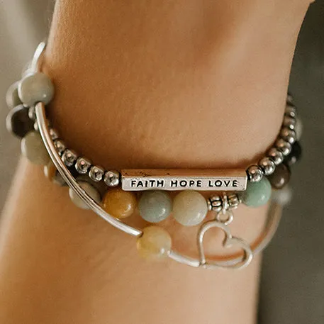 Anchor | Stone Beaded Charm Bracelet | Botswana