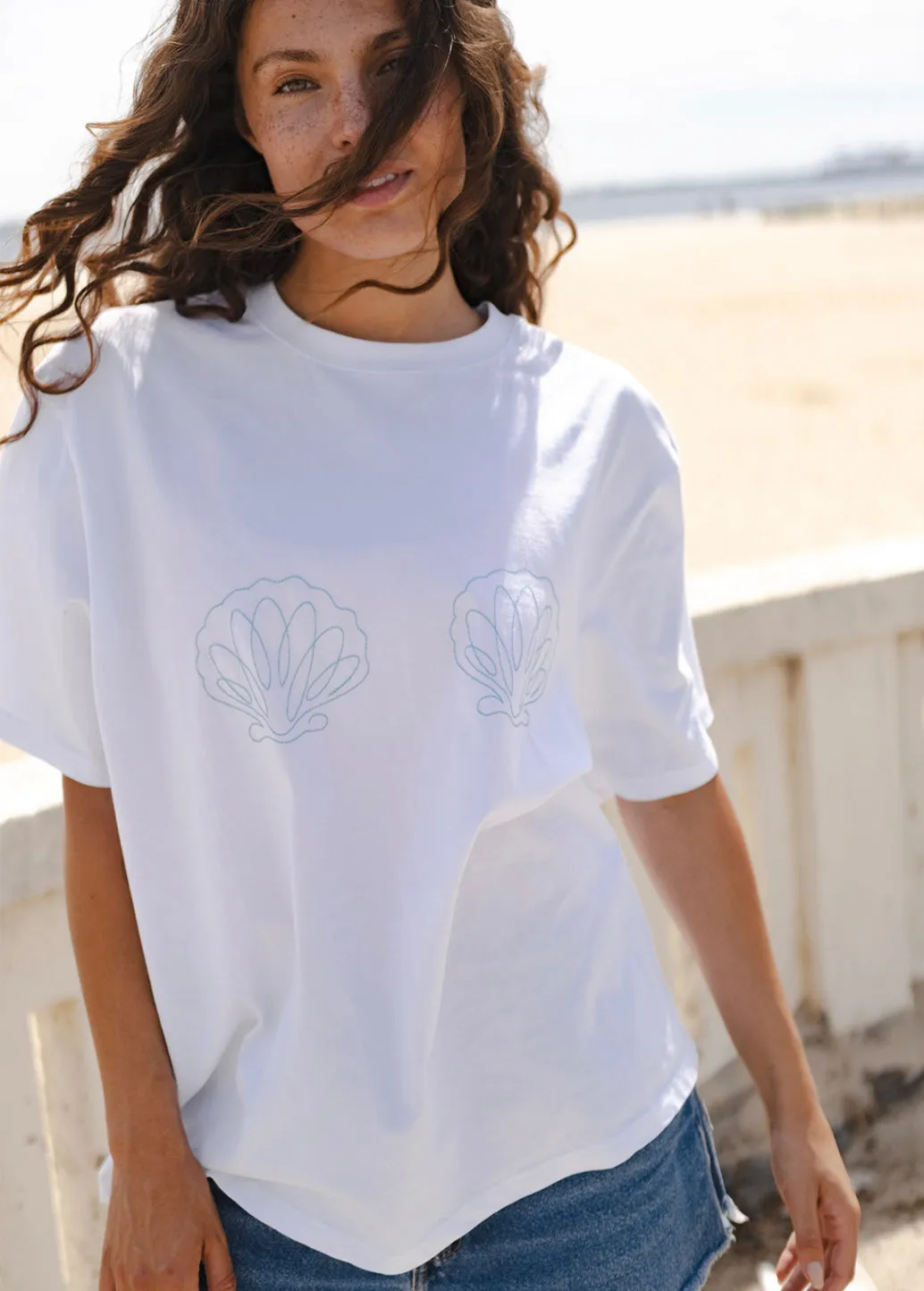 Ariel Tee - White/Mint