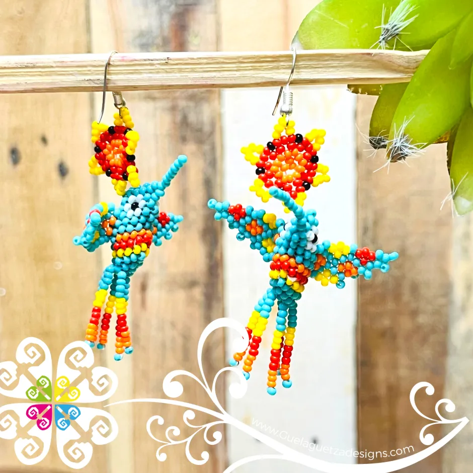 Beaded Hummingbird Beaded Earrings