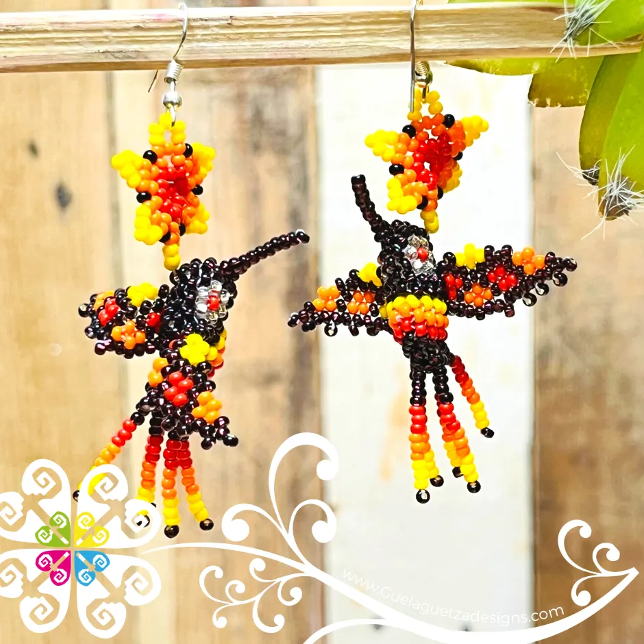 Beaded Hummingbird Beaded Earrings