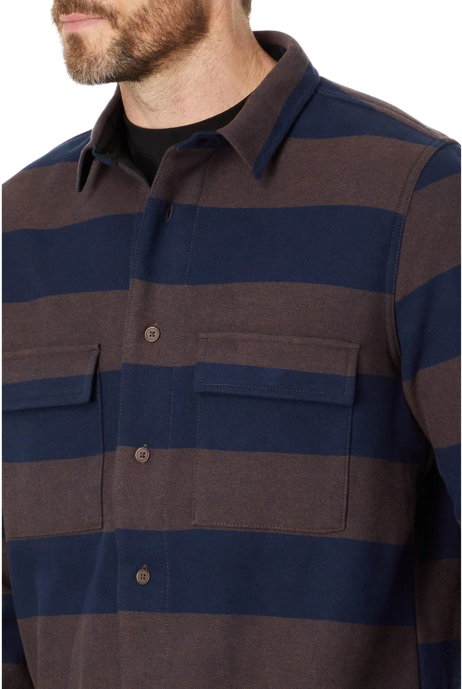 Bear Cozy Flannel Oakley Shirt Blue/Brown Stripes