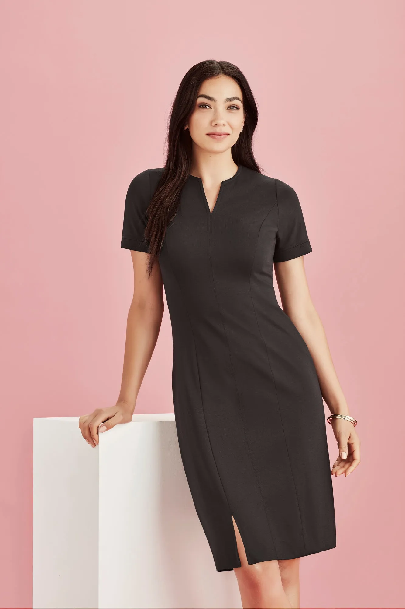 Biz Corporates Ladies Open Neck Soft Suiting Dress