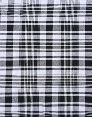 Black & White Check Madras Cotton Fabric