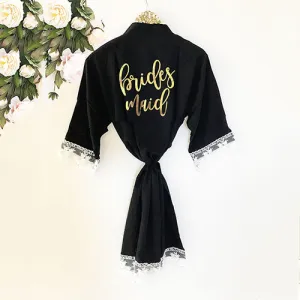 Bridal Party Cotton Lace Robes