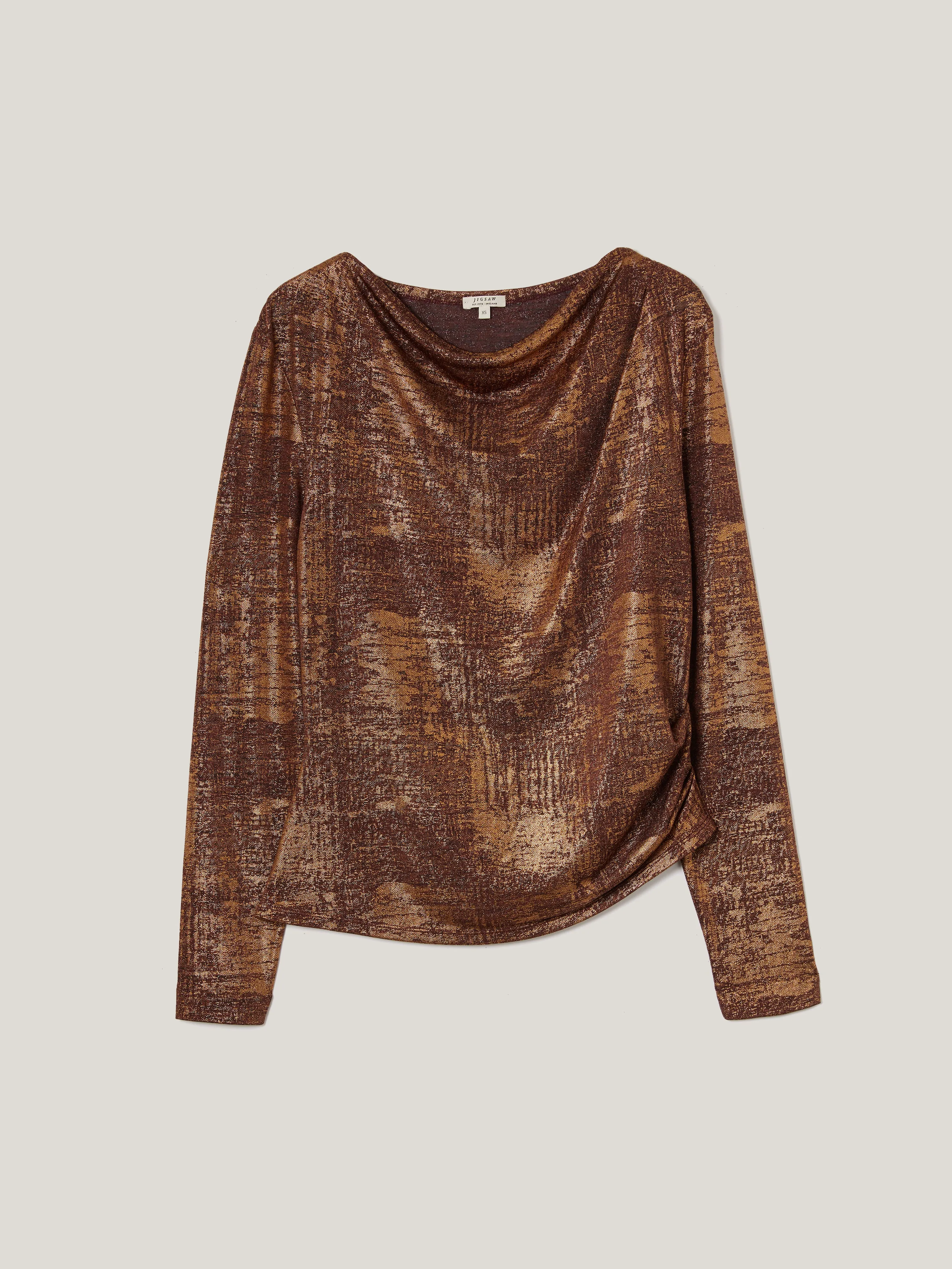 Brushed Bronze Cowl Top | Bronze