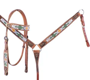 Cactus Beaded Headstall Set