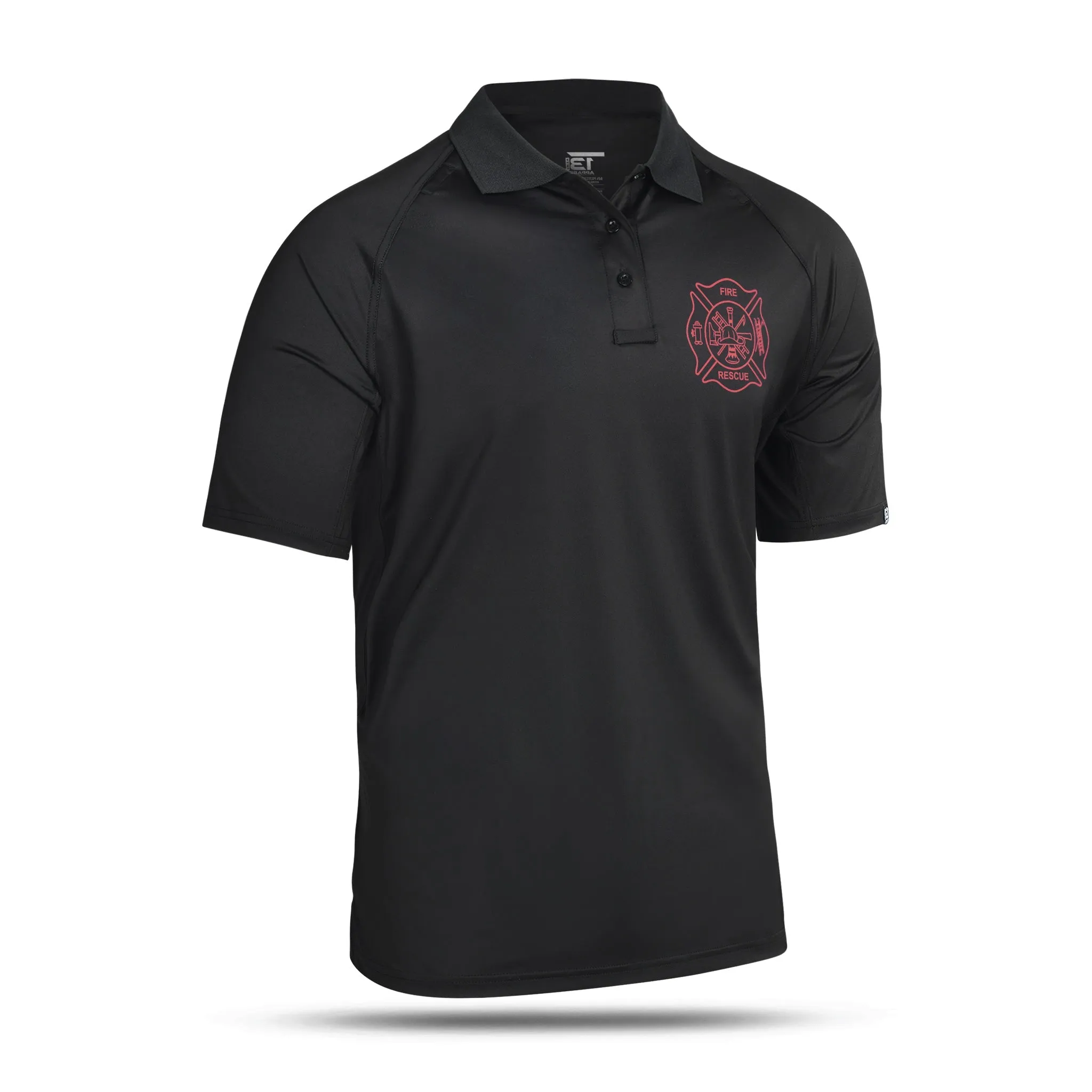 [FIRE RESCUE] Men's Performance Polo [BLK/RED]