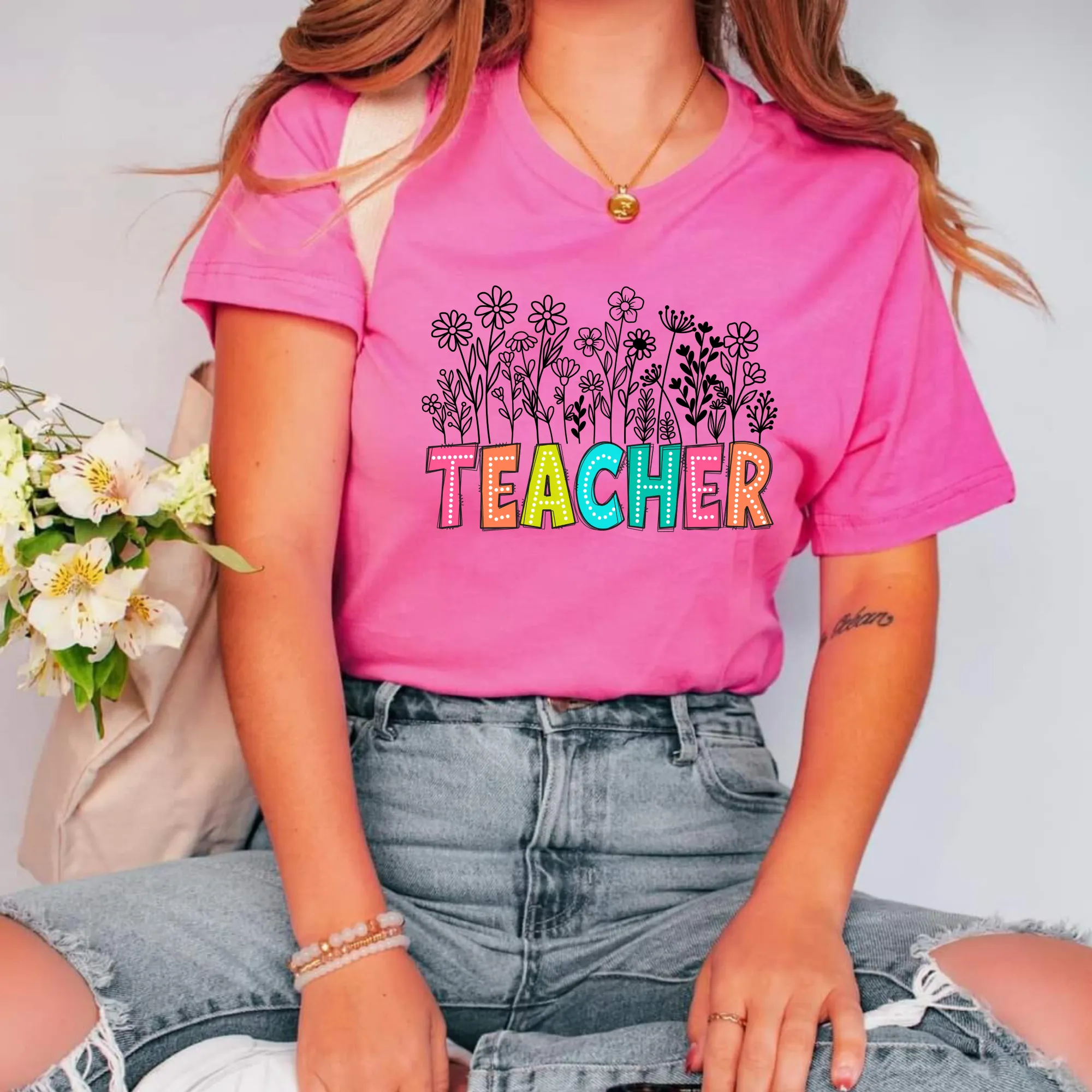 Floral Teacher Shirt