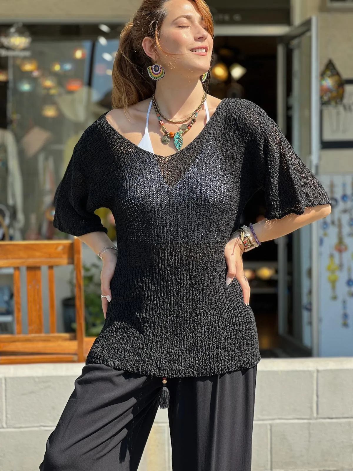 Gray Mercerized Long Blouse