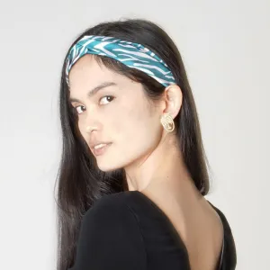 Green Shima Print Twist Knot Headband