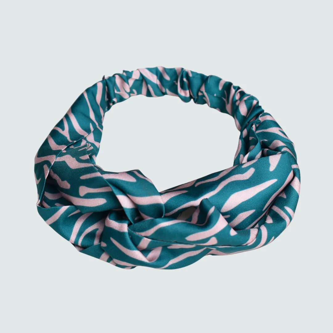 Green Shima Print Twist Knot Headband