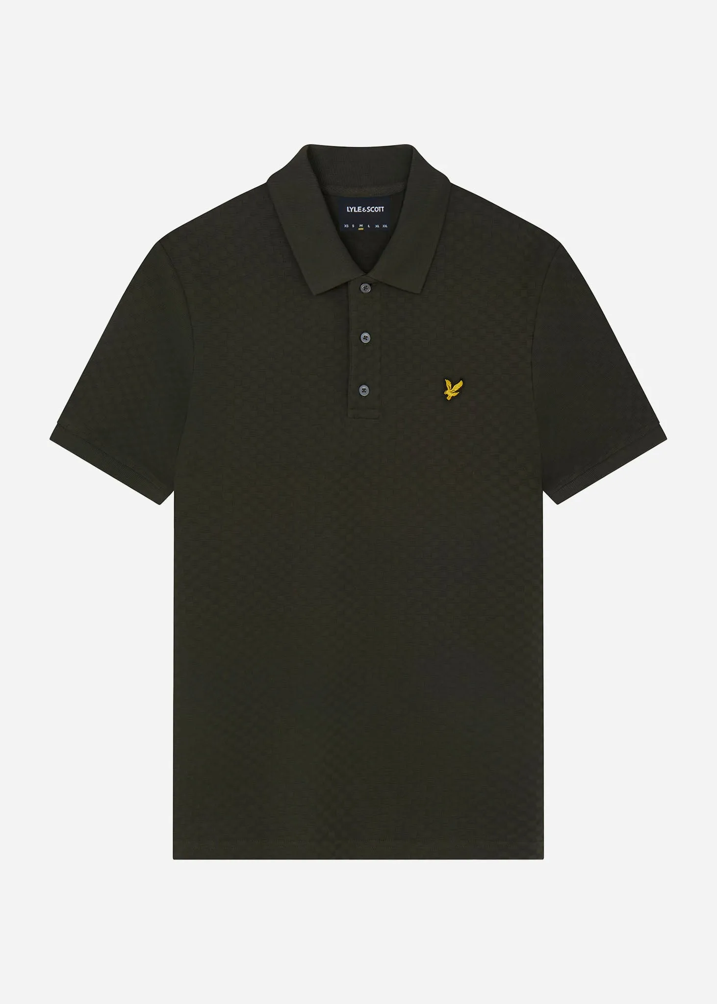 Grid texture polo shirt - mountain moss