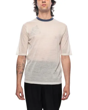 Hard Twist High Gauge Wool Silk Knit Tee Ivory