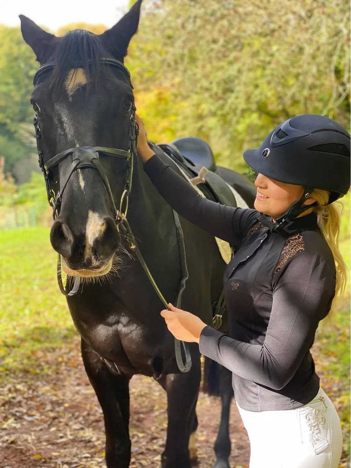 Hardy Equestrian Women's Black Lace Show Shirt