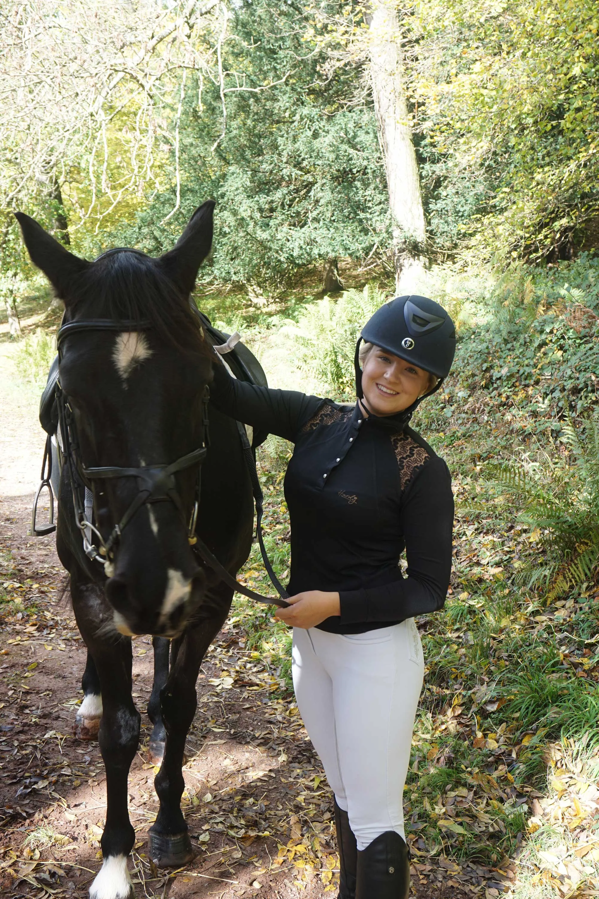 Hardy Equestrian Women's Black Lace Show Shirt