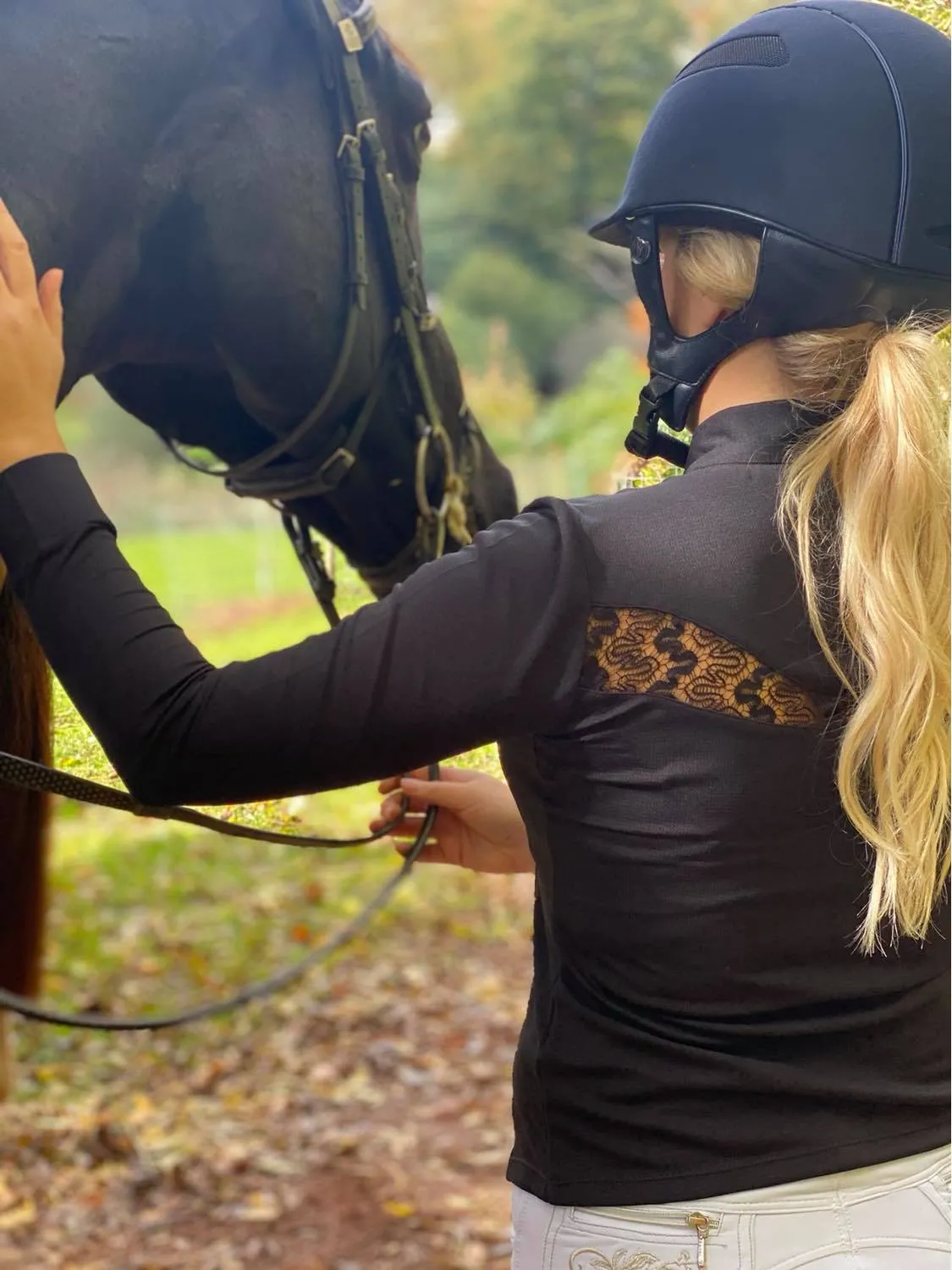 Hardy Equestrian Women's Black Lace Show Shirt