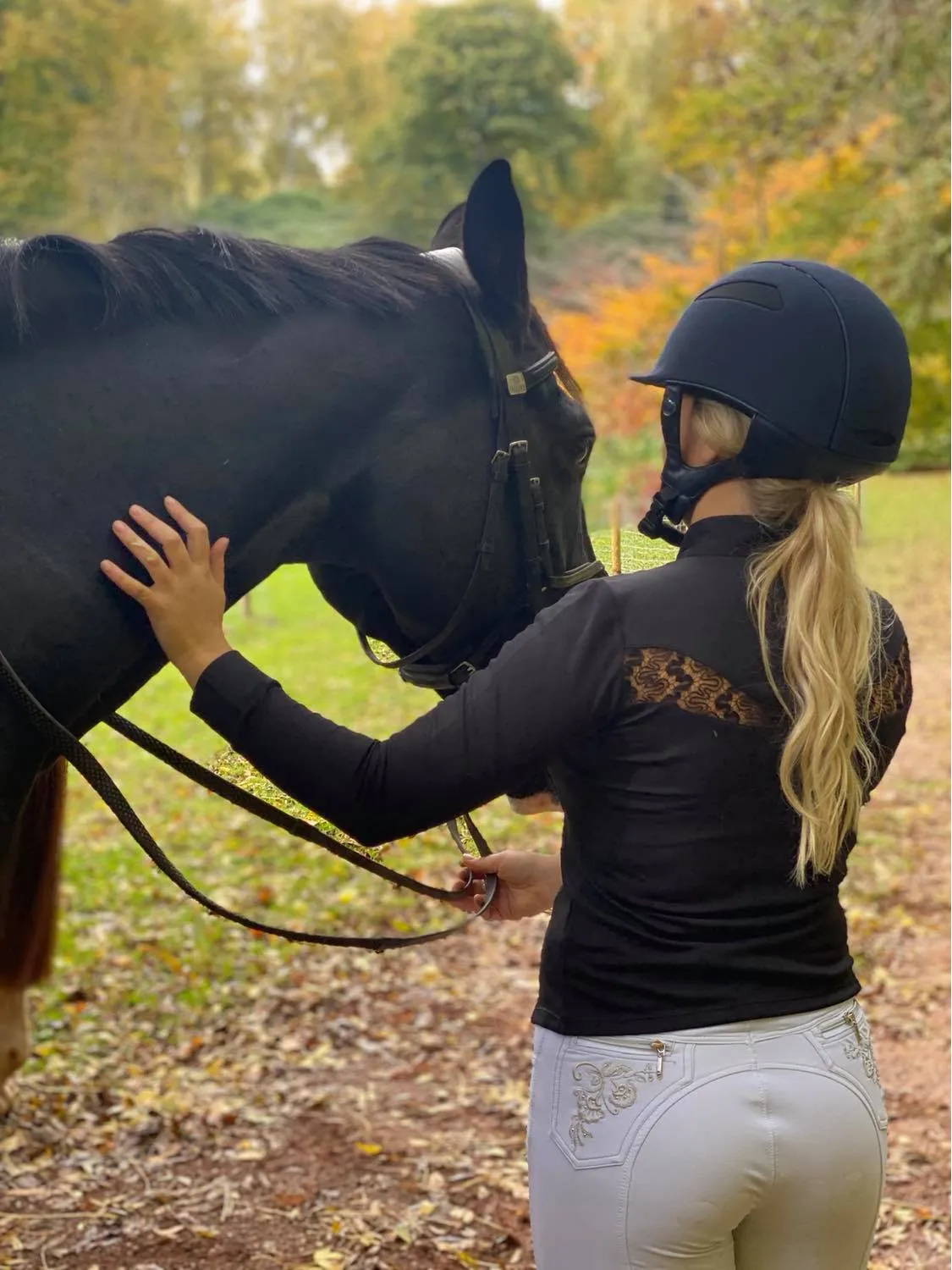 Hardy Equestrian Women's Black Lace Show Shirt