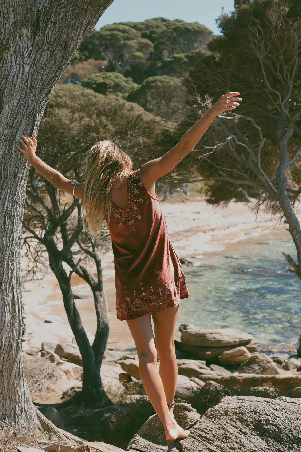 Hendrix Shift Dress - Rust