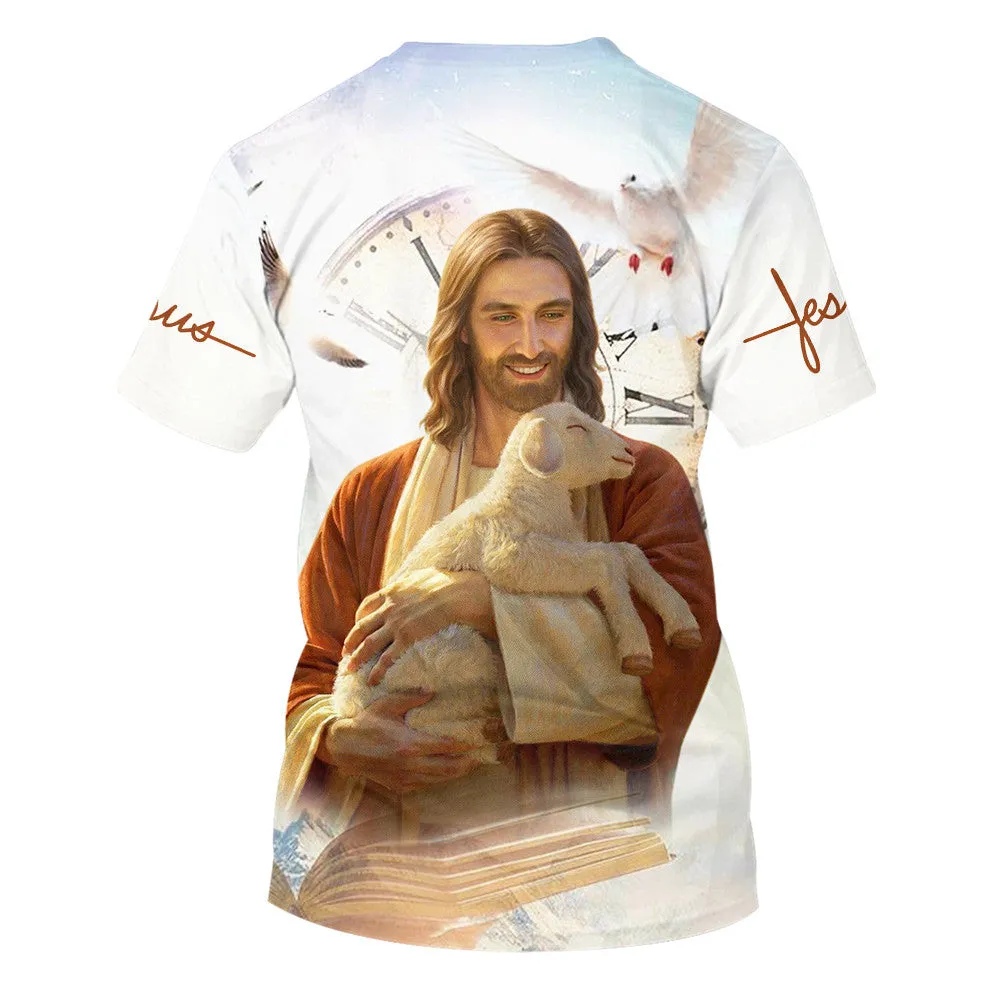 Jesus Christ With Lamb Is My Savior 3d All Over Print Shirt - Christian 3d Shirts For Men Women