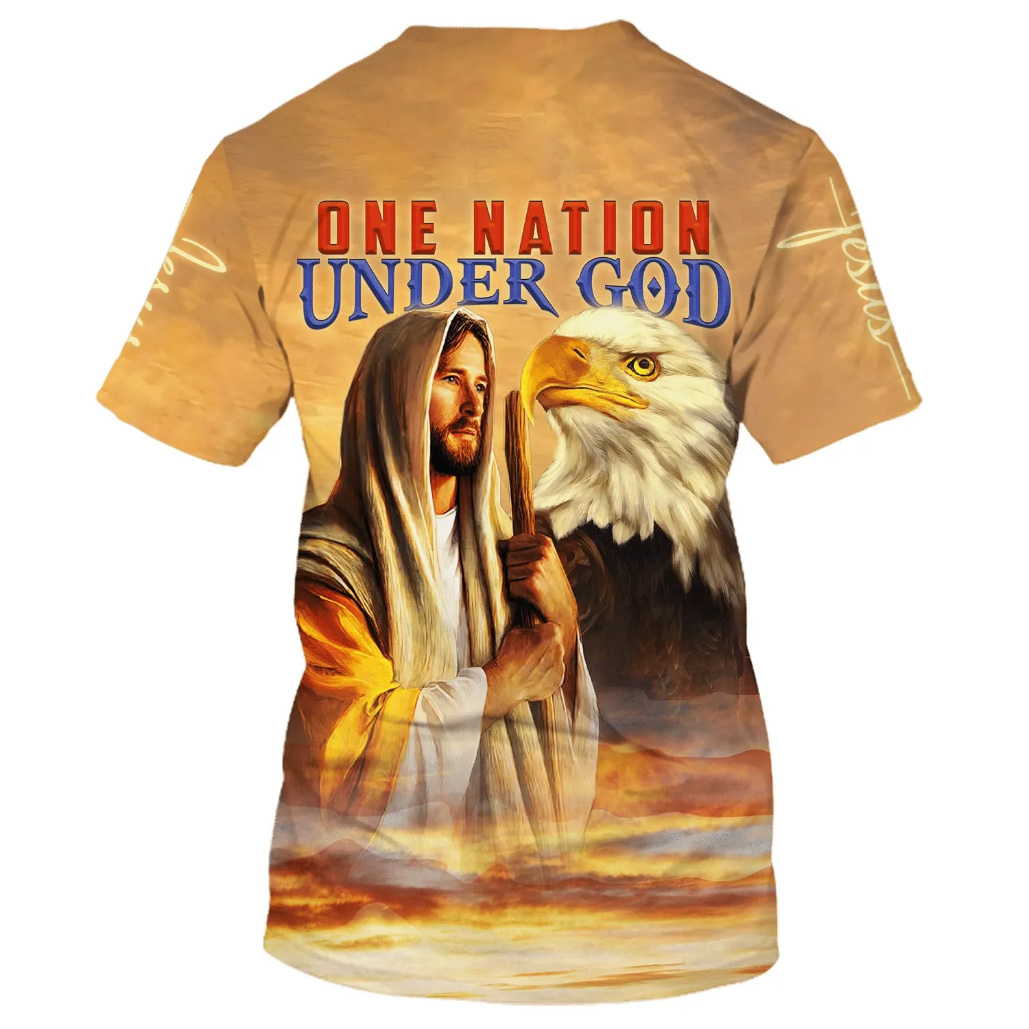 Jesus Eagle One Nation Under God 3d Shirts - Christian T Shirts For Men And Women