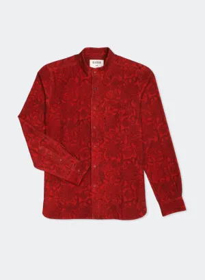 Kardo Fred Floral Block Printed Cord Shirt