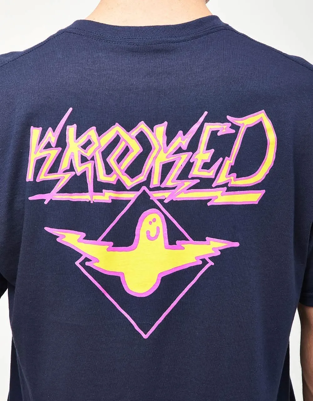 Krooked Bird Lightening T-Shirt - Navy/Yellow