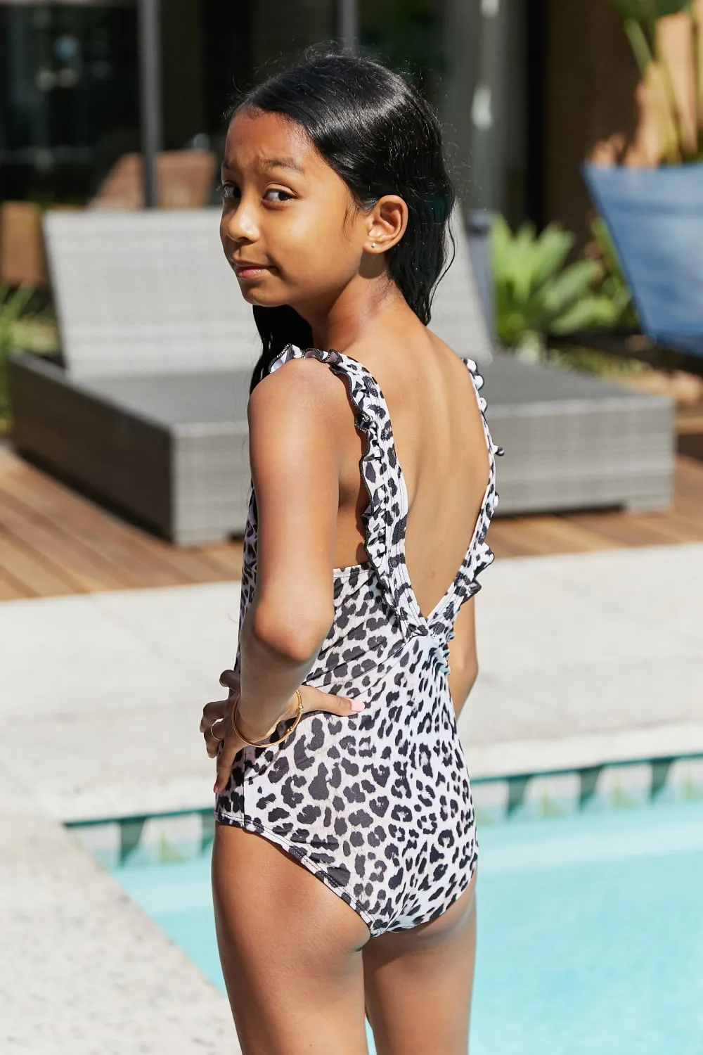 Leopard Print Float On Ruffled One-Piece