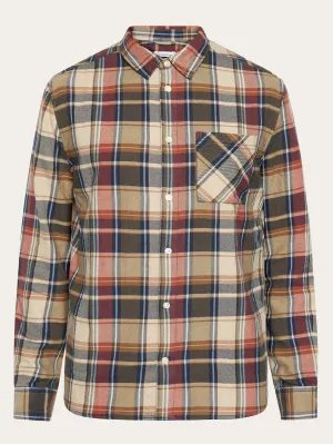 Light flannel checkered costum fit shirt - Multi check