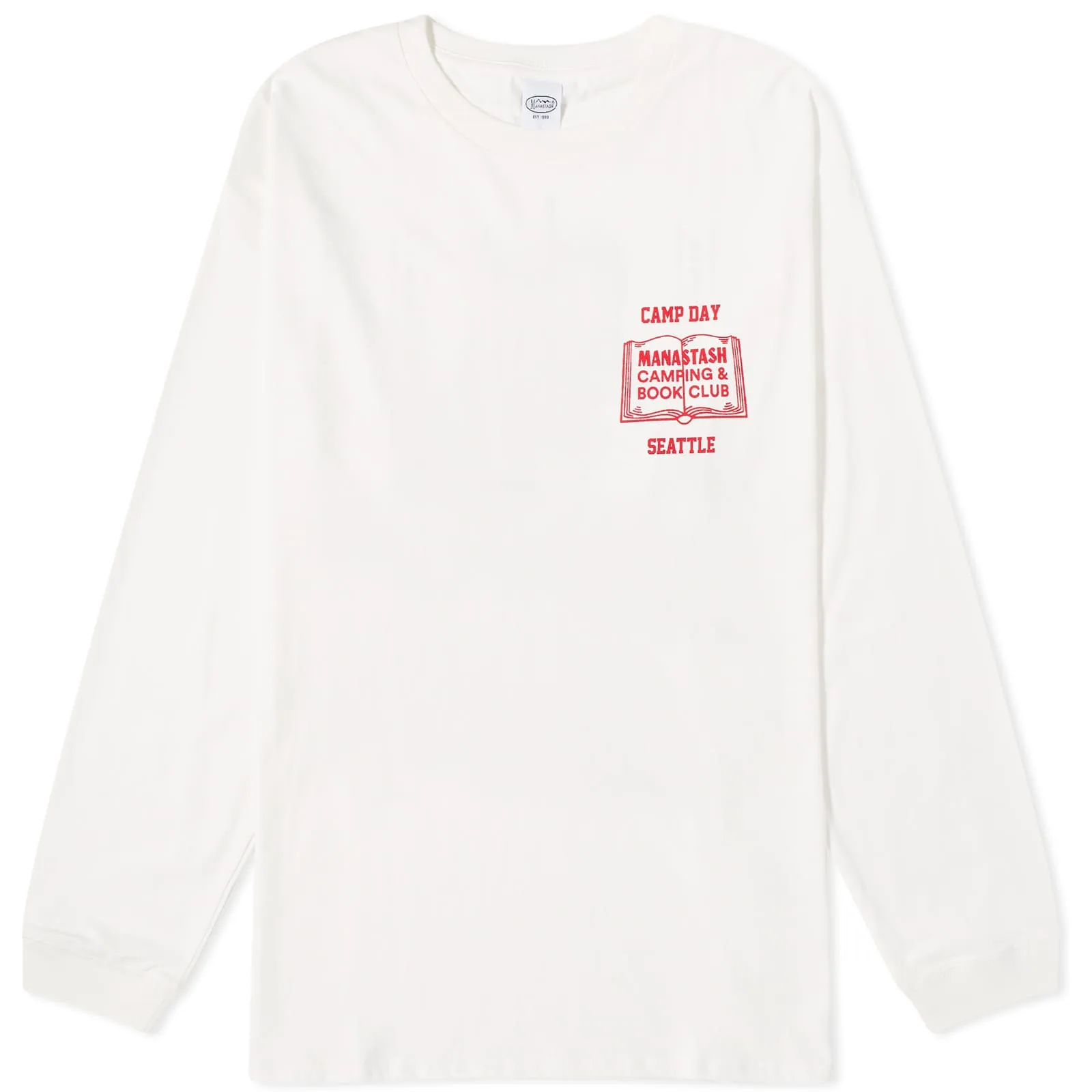 Manastash Long Sleeve Book Club T-shirt, white