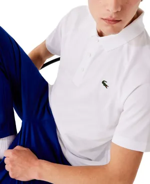 Men's breathable anti-run polo shirt sport interlock Lacoste, white