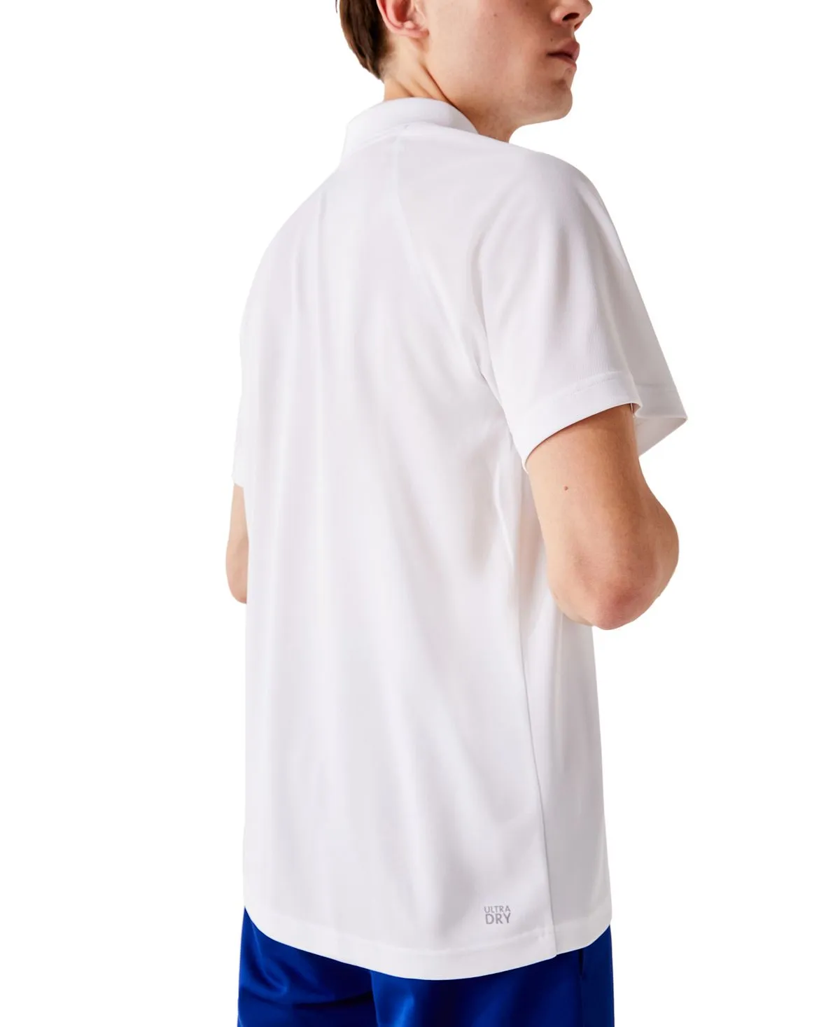 Men's breathable anti-run polo shirt sport interlock Lacoste, white