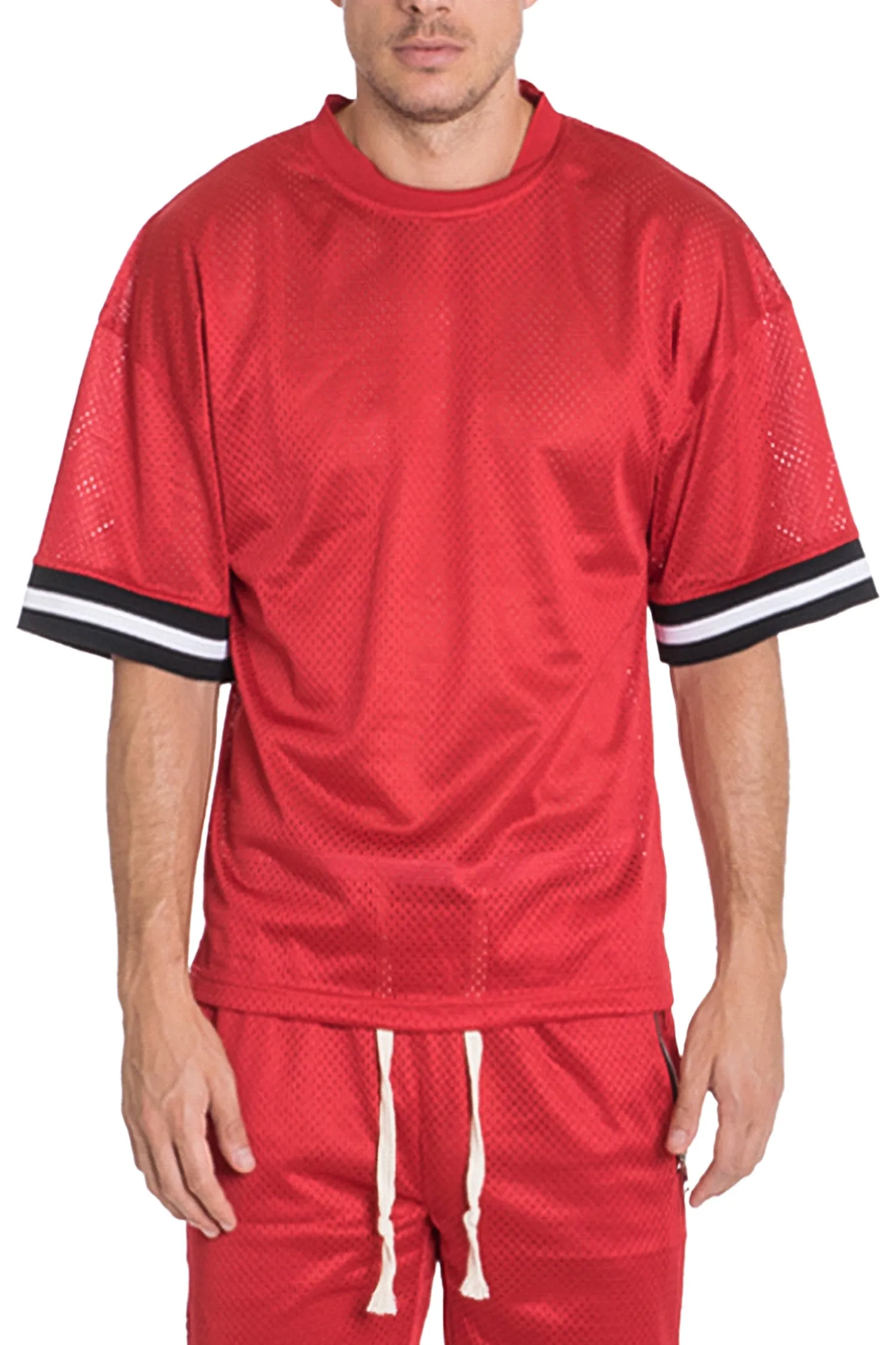 Men's Full Mesh Sleeve Tape Jersey T-Shirts