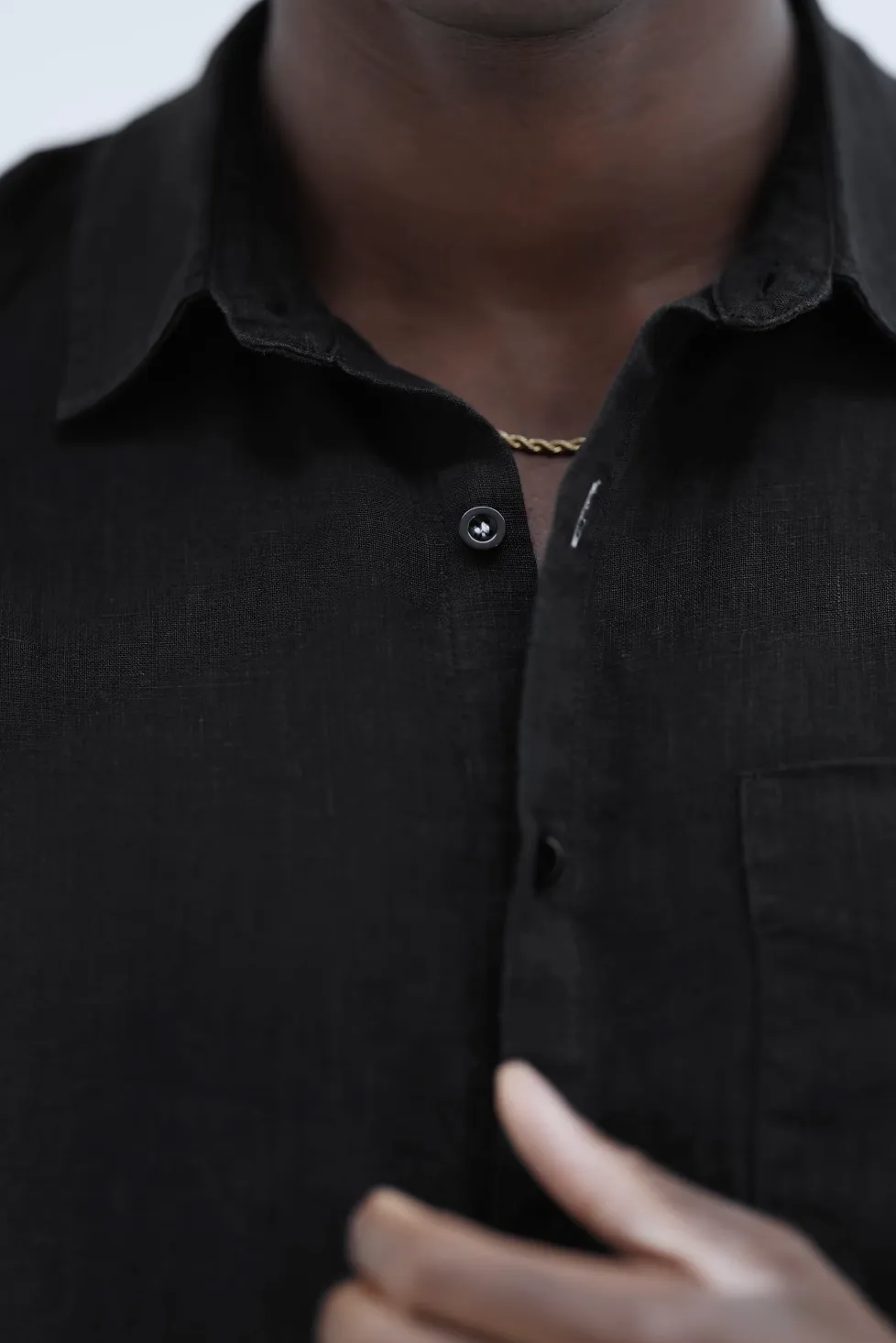 Mens Linen Shirt | Black