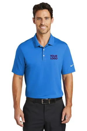 Nike Dri-FIT Vertical Mesh Custom Polos, Brisk Blue