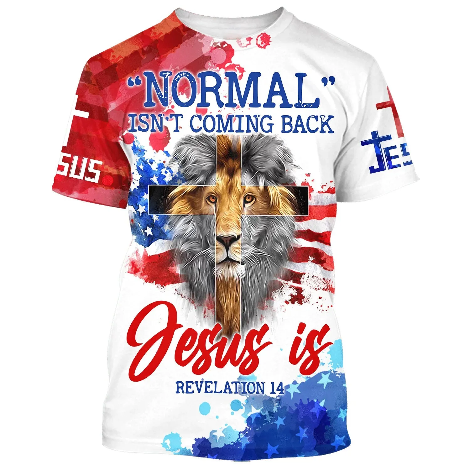 Normal Isn't Coming Back Jesus Is Lion Cross 3d T-Shirts - Christian Shirts For Men&Women