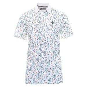 Original Penguin Mens Martini Novelty Golf Polo - BRIGHT WHITE