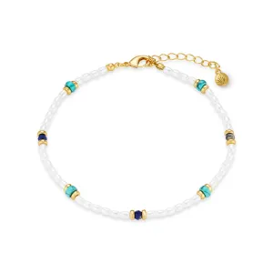 Pearl & Stone Beaded Anklet