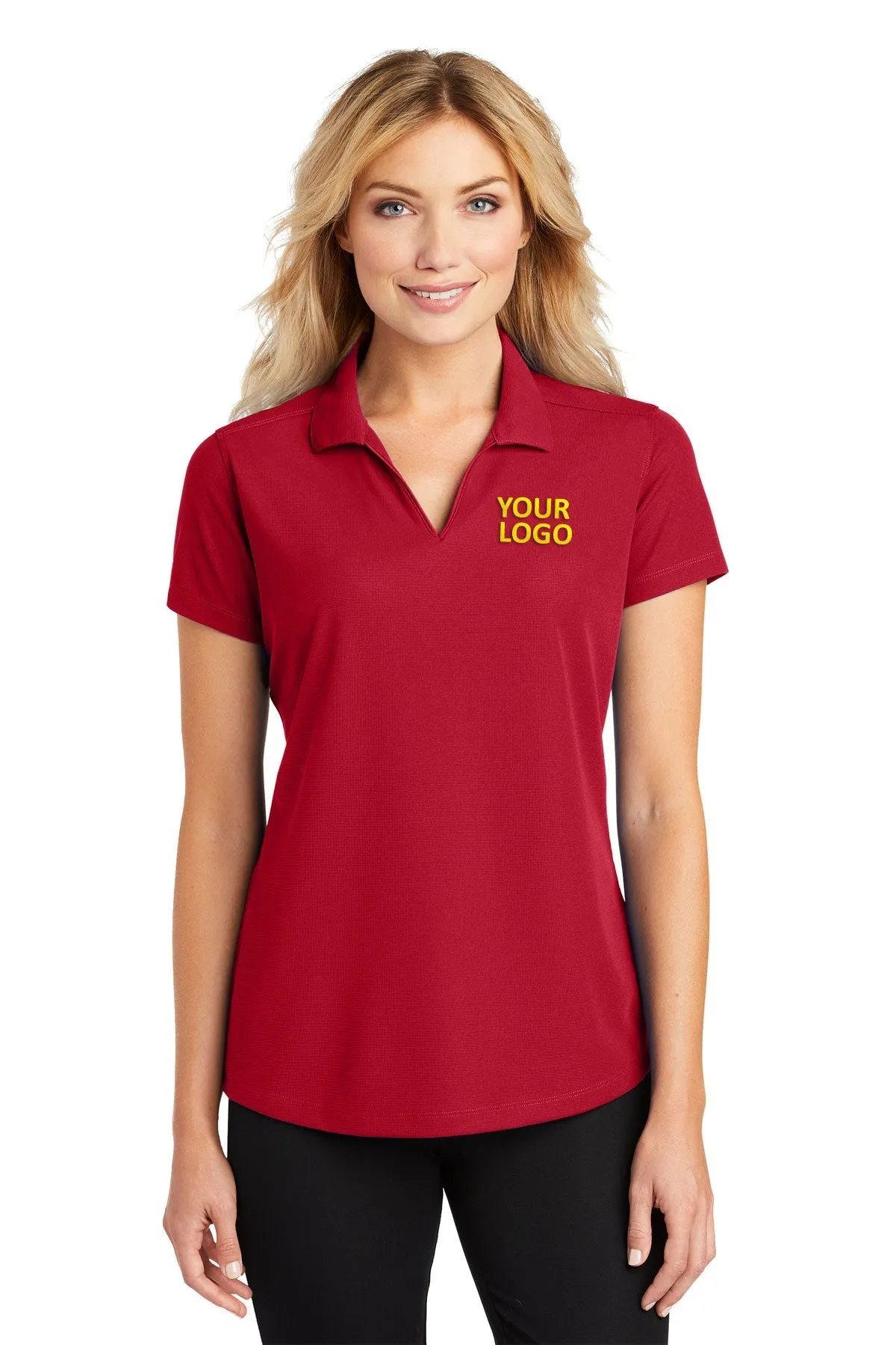 Port Authority Ladies Dry Zone Custom Grid Polos, Engine Red