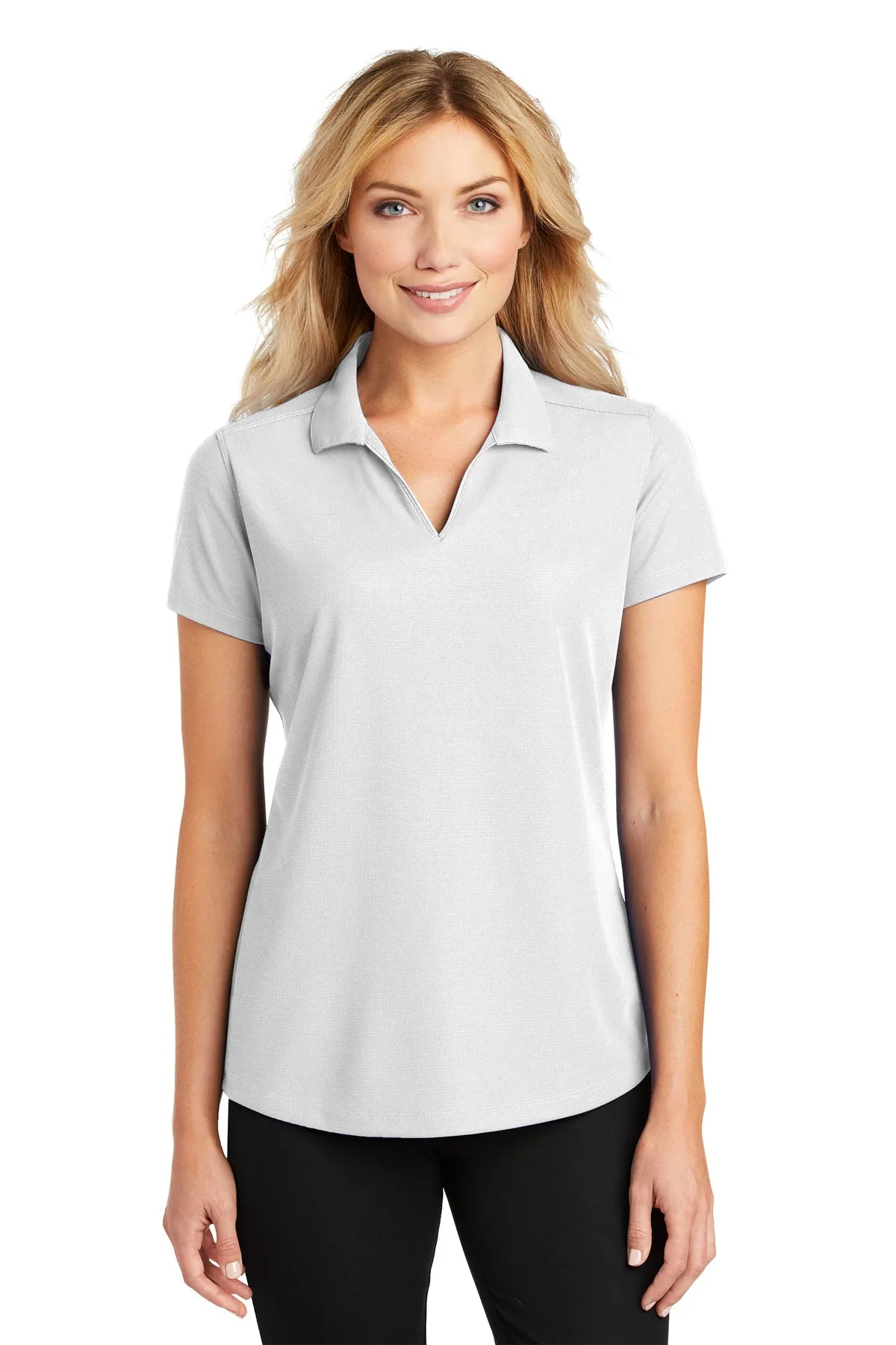 Port Authority Ladies Dry Zone Custom Grid Polos, White