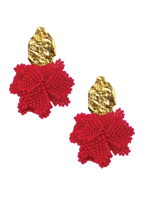 Red Blossom Earrings