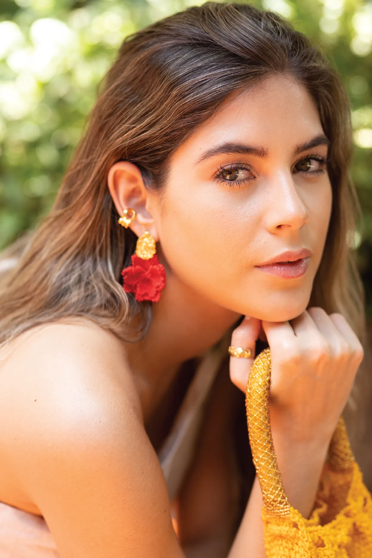 Red Blossom Earrings