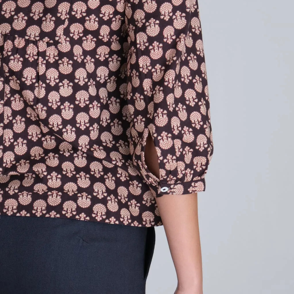 Rene Textured Cotton Boho Blouse | Bodhi Print