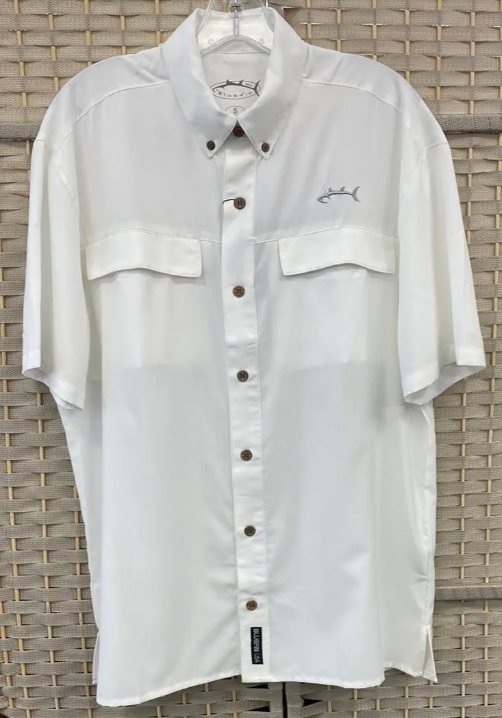 Short Sleeve Performance Solid Sport Shirt - White